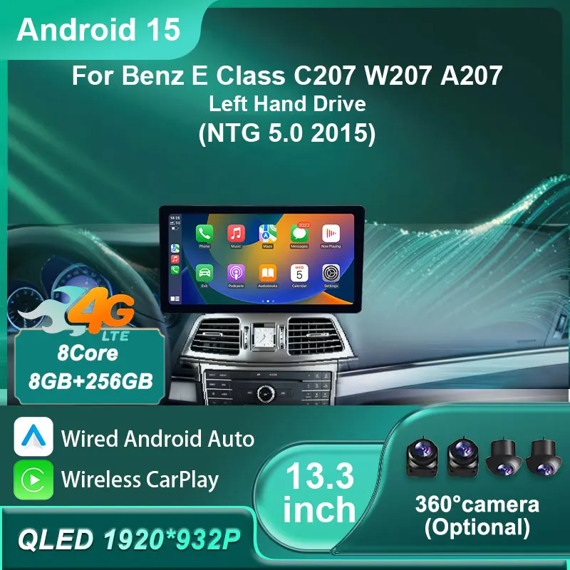 13,3-дюймовый для Mercedes Benz E Class C207 W207 A207 2015, автомобильный радиоприемник, аудио-видео, мультимедийный плеер, беспроводной CarPlay, Wi-Fi, GPS Navi
13,3-дюймовый для Mercedes Benz E Class C207 W207 A207 2015, автомобильный радиоприемник, аудио-видео, мультимедийный плеер, беспроводной CarPlay, Wi-Fi, GPS Navi