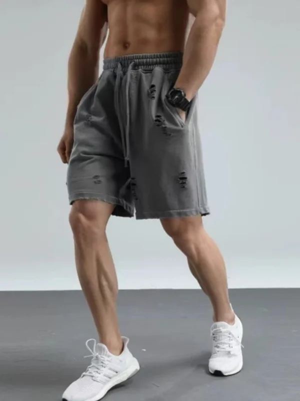 Washed out Vintage Men's Casual Sports Pants Hole Punching Hip Hop Style All Match Five Shorts Straight Leg Elastic Waist
Washed out Vintage Men's Casual Sports Pants Hole Punching Hip Hop Style All Match Five Shorts Straight Leg Elastic Waist