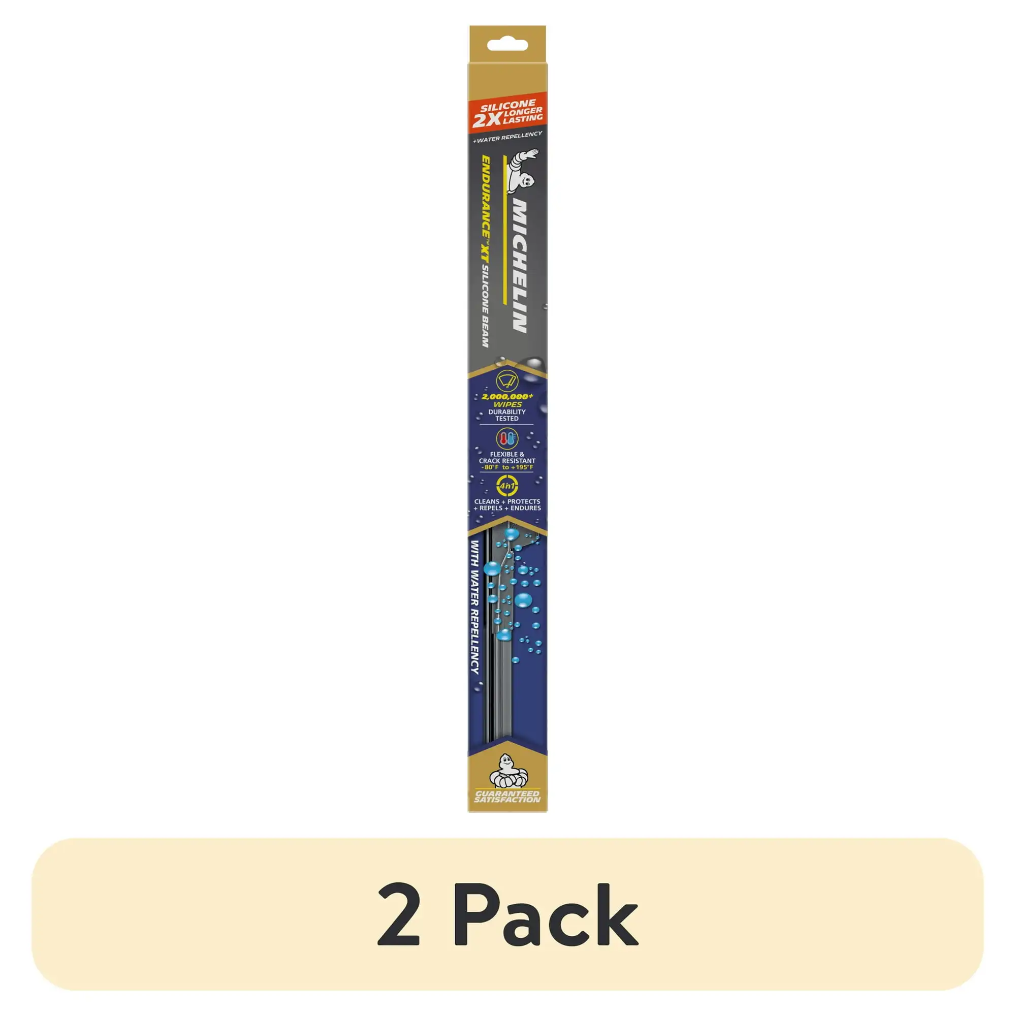 (2 pack) MICHELIN® Endurance XT 20" Silicone + Water Repellency Beam Windshield Wiper Blade
(2 pack) MICHELIN® Endurance XT 20" Silicone + Water Repellency Beam Windshield Wiper Blade