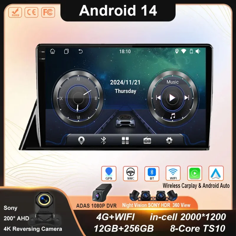 Android 14 для Toyota Sienta 2016-2019 Автомобильный радиоприемник Мультимедийный плеер GPS-навигация LTE 8-ядерный головной блок WIFI 4G BT No 2 Din DVD
Android 14 для Toyota Sienta 2016-2019 Автомобильный радиоприемник Мультимедийный плеер GPS-навигация LTE 8-ядерный головной блок WIFI 4G BT No 2 Din DVD