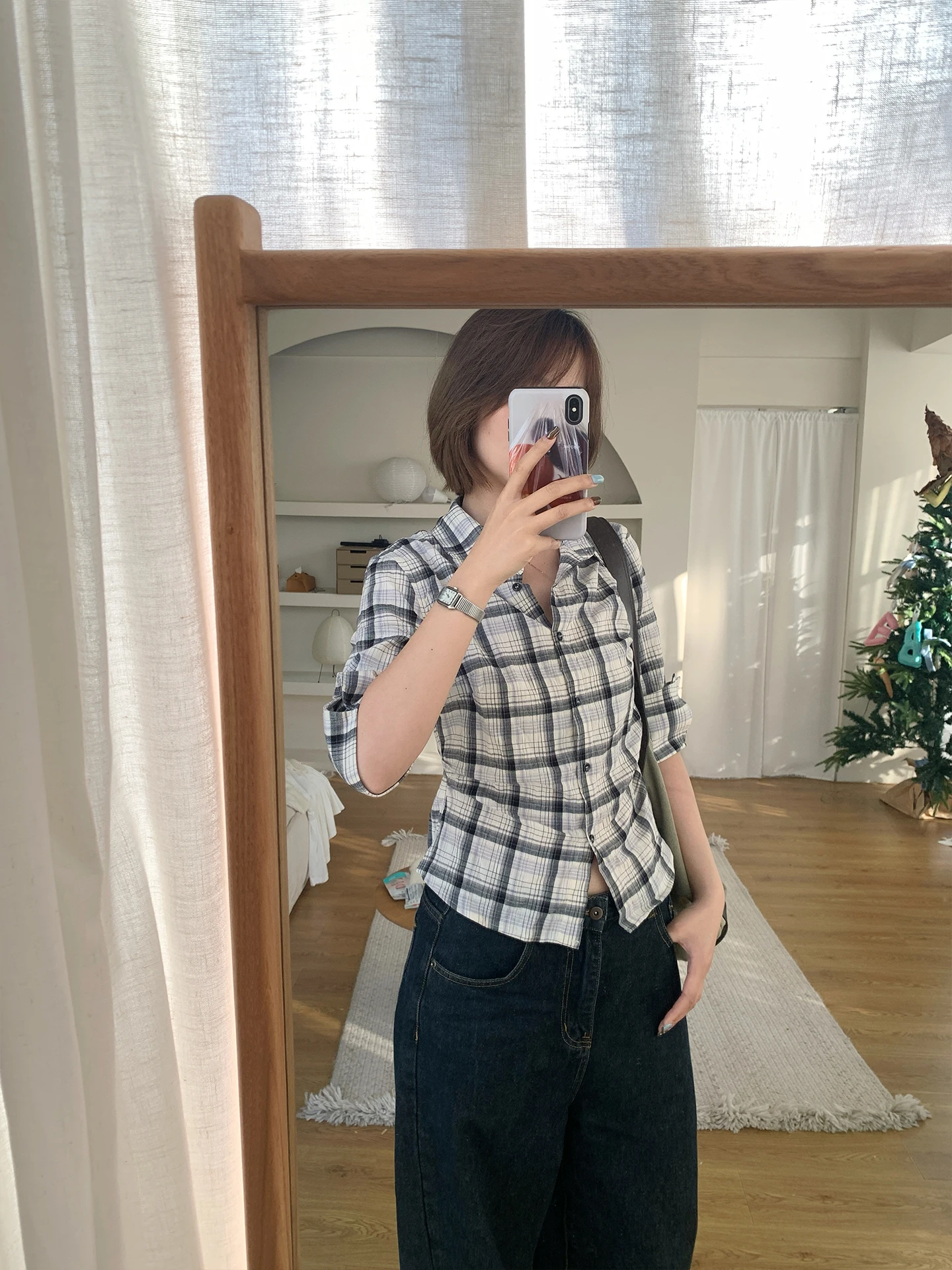 BreezeMood Retro Plaid 3/4 Sve irt Casual Deep V-ne Slimming Fit Cotton Blend Women's Faion Spring 2026
BreezeMood Retro Plaid 3/4 Sve irt Casual Deep V-ne Slimming Fit Cotton Blend Women's Faion Spring 2026