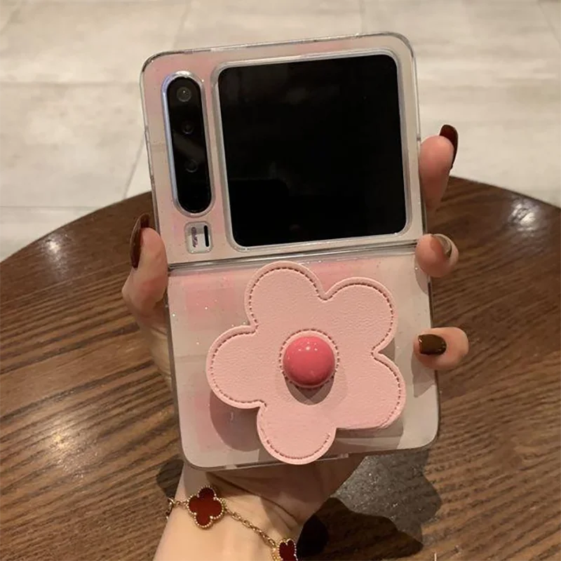 Glitter Gradient Pink Flower Stand Case Samsung z flip 6 5 / Xiaomi mix flip/Razr50/OPPO N3 Flip Phone Cases Protetive Cover
Glitter Gradient Pink Flower Stand Case Samsung z flip 6 5 / Xiaomi mix flip/Razr50/OPPO N3 Flip Phone Cases Protetive Cover