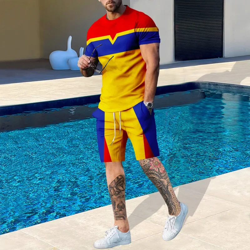 Fashion Men TShirt Short 2 Piece Sets Summer Male Tracksuits Short Sleeve Print Sportswear Suits Men's O Neck Mesh Sets Clothing
Fashion Men TShirt Short 2 Piece Sets Summer Male Tracksuits Short Sleeve Print Sportswear Suits Men's O Neck Mesh Sets Clothing