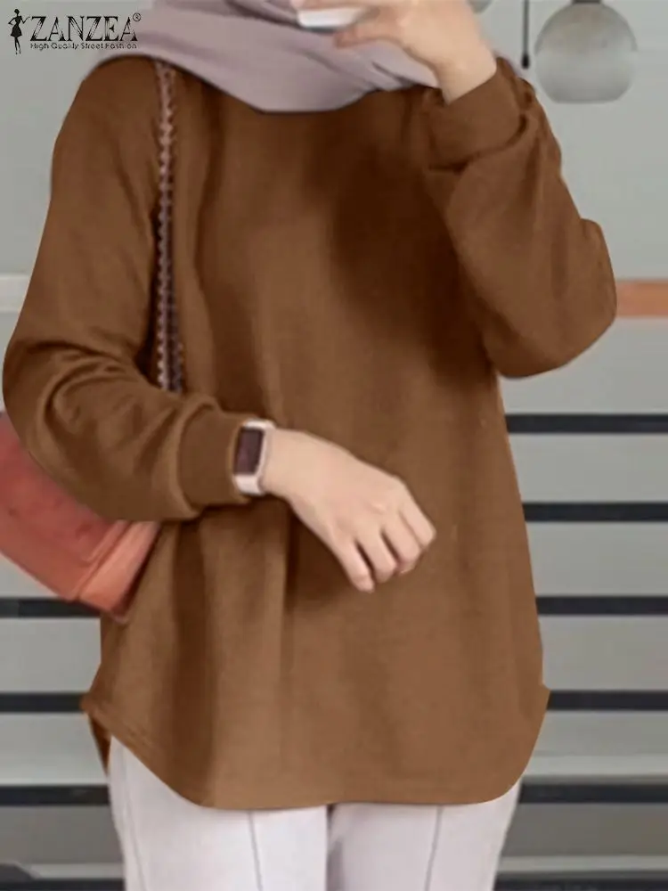 Autumn Sweatshirt ZANZEA Muslim Fashion Hijab Tops Women Long Sleeve O Neck Shirt Casual Loose Pullover Blusas IsIamic Clothing
Autumn Sweatshirt ZANZEA Muslim Fashion Hijab Tops Women Long Sleeve O Neck Shirt Casual Loose Pullover Blusas IsIamic Clothing