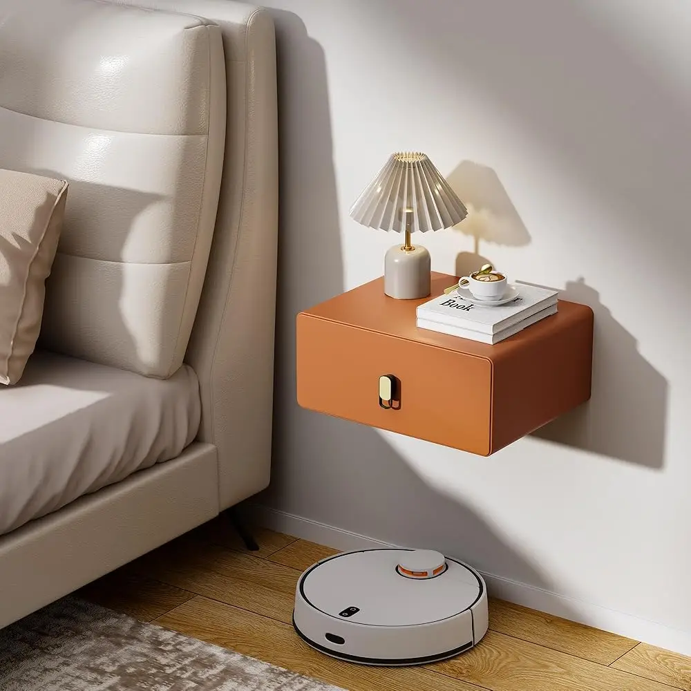 Modern Floating Nightstand With Solid Wood Drawer, Wall Mounted Bedside Table For Bedroom (Orange, Small)
Modern Floating Nightstand With Solid Wood Drawer, Wall Mounted Bedside Table For Bedroom (Orange, Small)