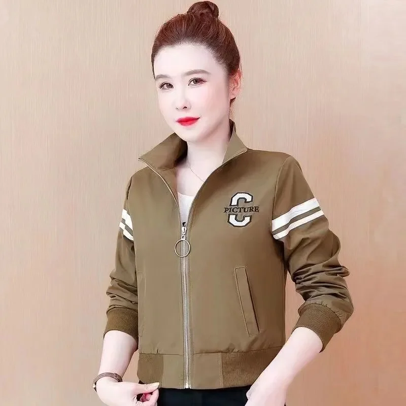 Spring Autumn Short Jacket 2025 New Stand-Up Collar Loose Women's Clothes Coat Solid Color Fashion Printing Female Outeawer
Spring Autumn Short Jacket 2025 New Stand-Up Collar Loose Women's Clothes Coat Solid Color Fashion Printing Female Outeawer