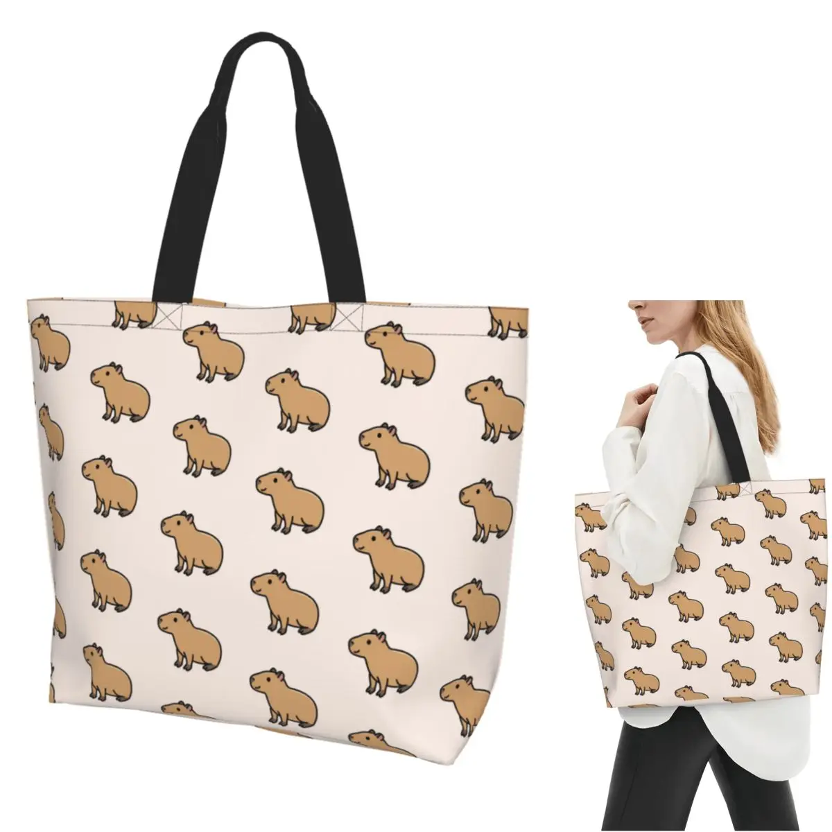 Capybara Shopping Tote Bag Canvas Large Capacity Shoulder Bags Shopper Grocery Handbag for Women
Capybara Shopping Tote Bag Canvas Large Capacity Shoulder Bags Shopper Grocery Handbag for Women