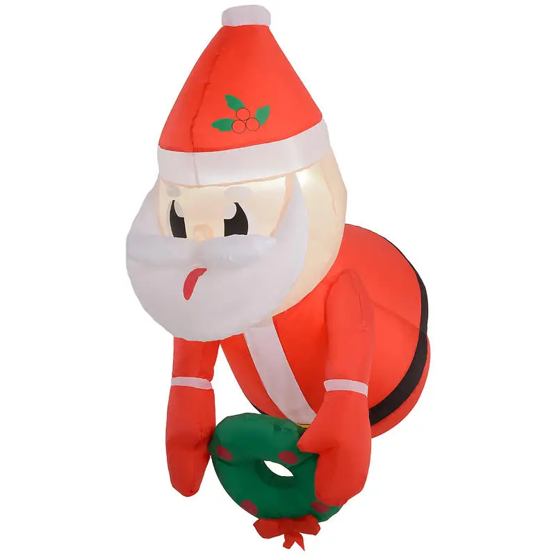 Outsunny 3.4' Inflatable Santa Claus Holding Wreath w/ LED Lights, Blow-Up Outdoor Hanging Display for Garden Party
Outsunny 3.4' Inflatable Santa Claus Holding Wreath w/ LED Lights, Blow-Up Outdoor Hanging Display for Garden Party