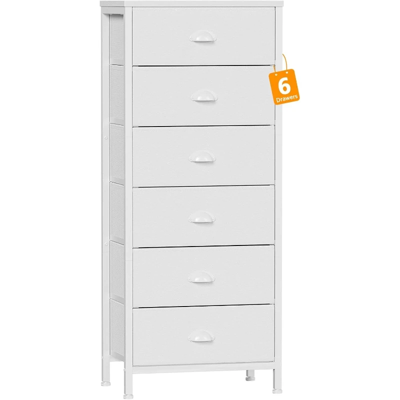 White Tall 6 Drawer Fabric Dresser Vertical Storage Tower Nightstand End Table for Bedroom Living Room Closet
White Tall 6 Drawer Fabric Dresser Vertical Storage Tower Nightstand End Table for Bedroom Living Room Closet
