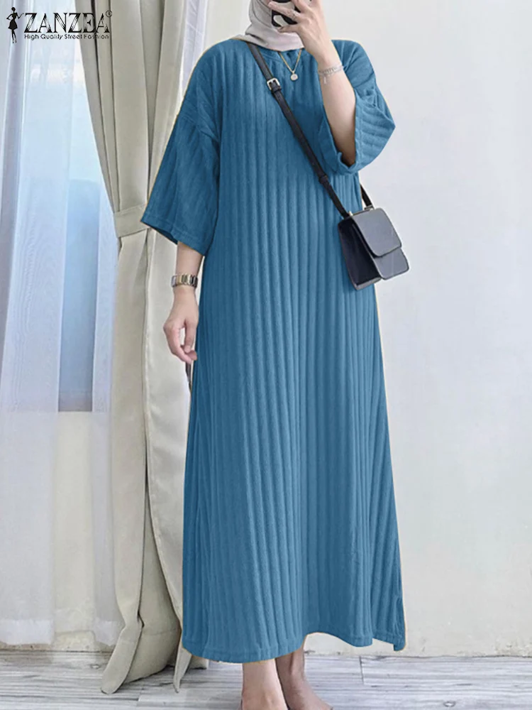 ZANZEA Elegant Turkey Hijab Muslim Dress Fashion Party Maxi Robe O Neck 3/4 Sleeve Dresses Woman Vintage Loose Sundress 2024
ZANZEA Elegant Turkey Hijab Muslim Dress Fashion Party Maxi Robe O Neck 3/4 Sleeve Dresses Woman Vintage Loose Sundress 2024