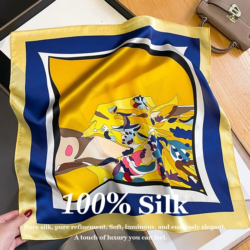 100% Real Silk Scarf Women 53x53cm Square Head Scarf Luxury Print Hair Bandana Small Neck Scarf Neckerchief Female Foulard Wrap
100% Real Silk Scarf Women 53x53cm Square Head Scarf Luxury Print Hair Bandana Small Neck Scarf Neckerchief Female Foulard Wrap