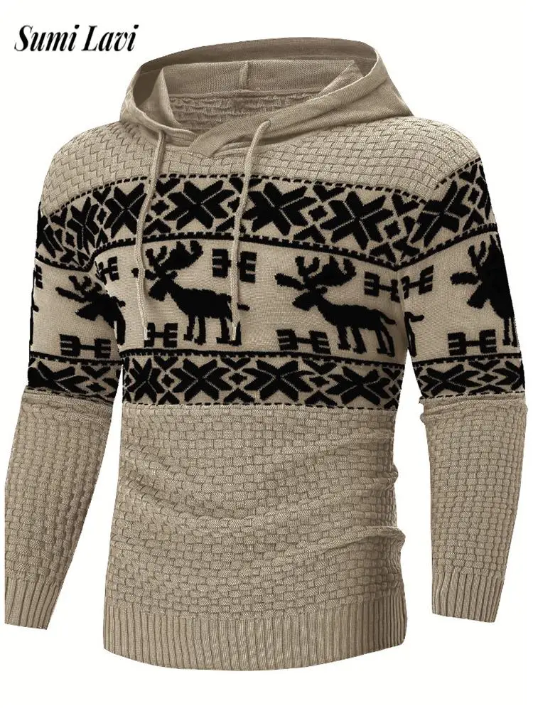 Retro Mens Graphic Knit Hooded Sweaters Autumn Winter New Casual Knitted Jumper Tops Men Christmas Style Slim Sweater Hoodies
Retro Mens Graphic Knit Hooded Sweaters Autumn Winter New Casual Knitted Jumper Tops Men Christmas Style Slim Sweater Hoodies