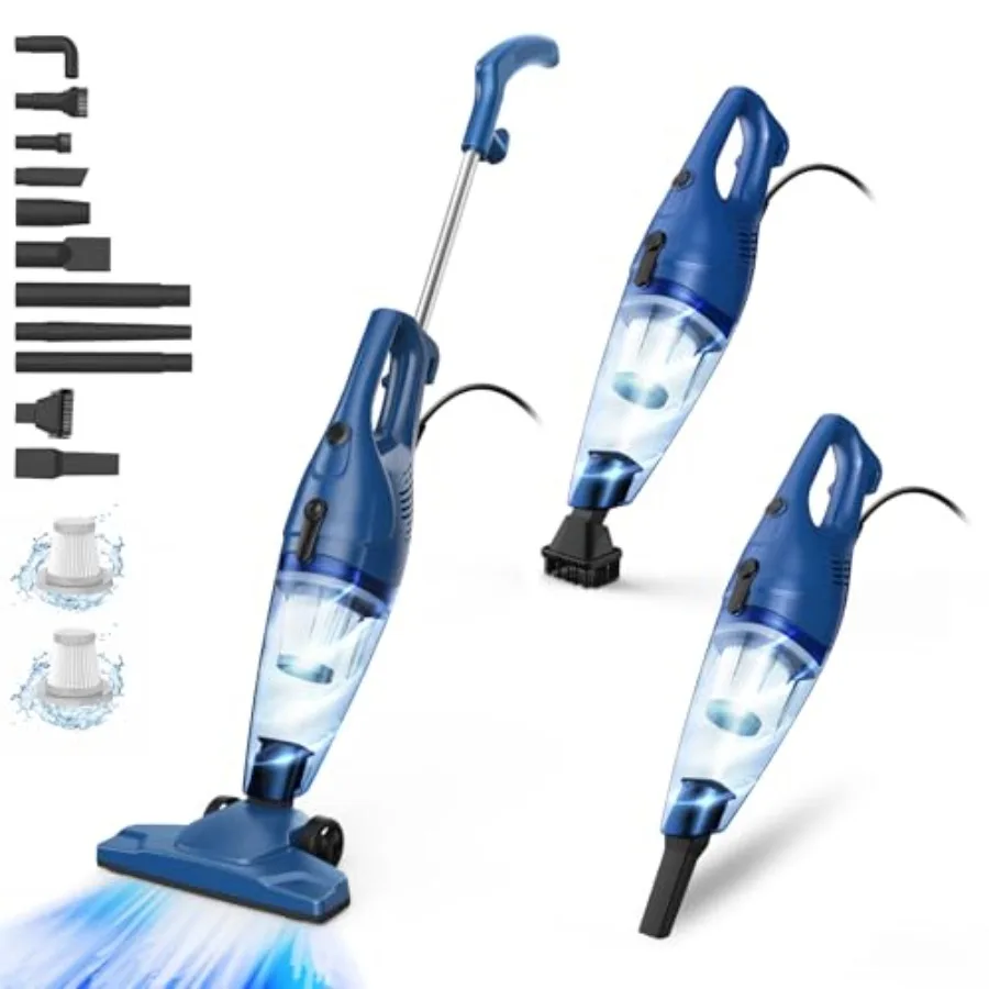Corded Vacuum Cleaner, 12-in-1 Vacuum Cleaners for Home 15Kpa Power Suction Lightweight Stick Vacuum with Washable HEPA Filter
Corded Vacuum Cleaner, 12-in-1 Vacuum Cleaners for Home 15Kpa Power Suction Lightweight Stick Vacuum with Washable HEPA Filter