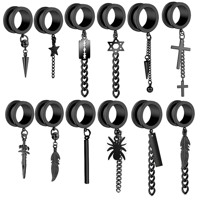 wholesales 6-20mm dangle ear tunnels for women men crosss spike chain piercing plugs and tunnels cheap factory price gauges for
wholesales 6-20mm dangle ear tunnels for women men crosss spike chain piercing plugs and tunnels cheap factory price gauges for