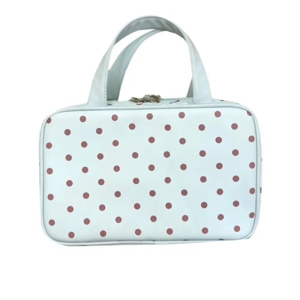 Multifunctional Polka Dot Makeup Bag Large Capacity PU Cosmetic Bag Three Layer with Handle Travel Toiletry Bag
Multifunctional Polka Dot Makeup Bag Large Capacity PU Cosmetic Bag Three Layer with Handle Travel Toiletry Bag