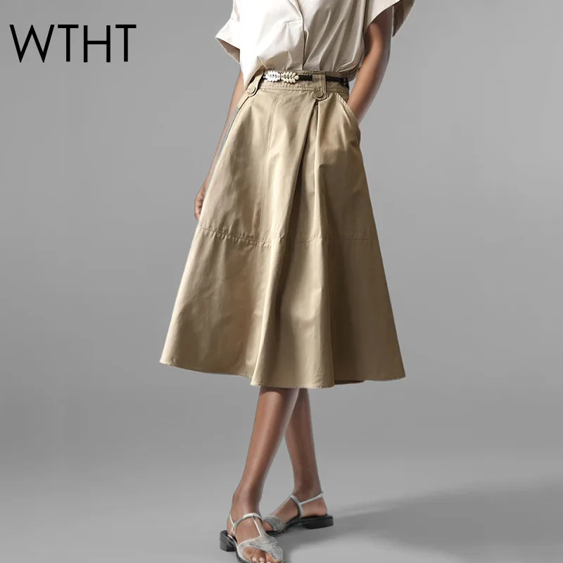 WTHT New Trendy Women's Solid Color Mid-length Skirts 2025 Spring Fashion High Waist Wrinkled A-line Skirt Female 1LS786
WTHT New Trendy Women's Solid Color Mid-length Skirts 2025 Spring Fashion High Waist Wrinkled A-line Skirt Female 1LS786