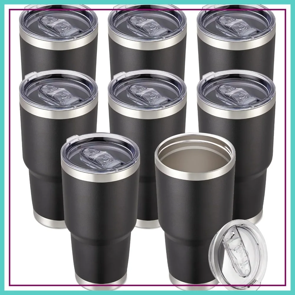 30 oz Vacuum Insulated Stainless Steel Tumbler with Lid, Set of 8, Double Wall Leak Proof, Keeps Cold Drinks for 12 Hours, Reusable Travel Mug
30 oz Vacuum Insulated Stainless Steel Tumbler with Lid, Set of 8, Double Wall Leak Proof, Keeps Cold Drinks for 12 Hours, Reusable Travel Mug