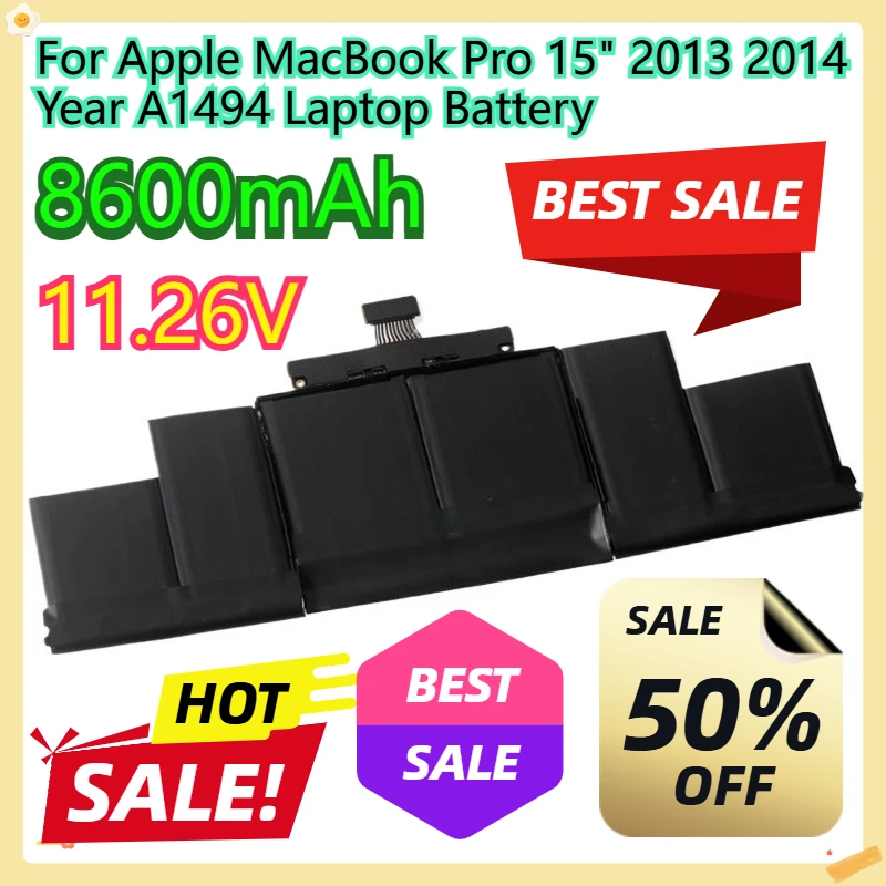 For Apple MacBook Pro 15" 2013 2014 Year A1494 Laptop Battery
For Apple MacBook Pro 15" 2013 2014 Year A1494 Laptop Battery