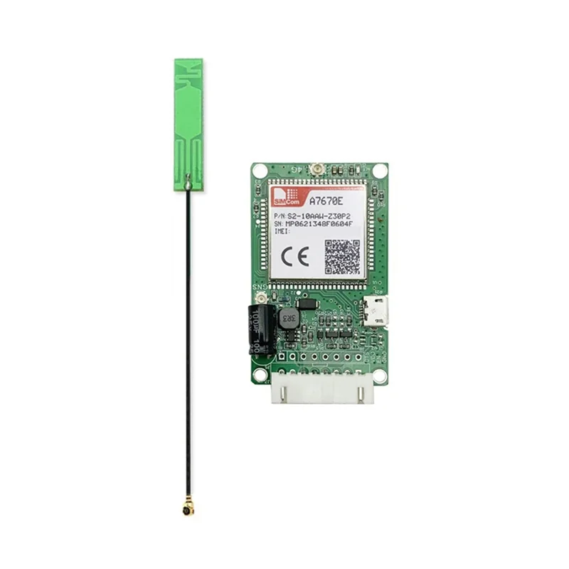 Основная плата модуля SIMCOM A7670E 4G LTE Cat1, совместимость с TTL UART, 2G LTE-FDD с GSM 900/1800 МГц, в комплект входит слот для SIM-карты
Основная плата модуля SIMCOM A7670E 4G LTE Cat1, совместимость с TTL UART, 2G LTE-FDD с GSM 900/1800 МГц, в комплект входит слот для SIM-карты