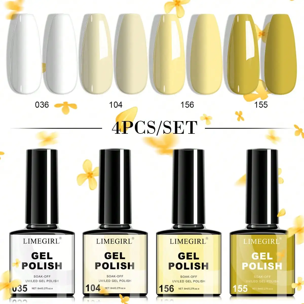 LIMEGIRL 4pcs Gel Nail Polish Set, Four Seasons Colors Collection, Long-Lasting, Soaking Gel Nail Polish Set,Gel Nail Kit Manicure DIY Nail Art Salon Home Gift For Women
LIMEGIRL 4pcs Gel Nail Polish Set, Four Seasons Colors Collection, Long-Lasting, Soaking Gel Nail Polish Set,Gel Nail Kit Manicure DIY Nail Art Salon Home Gift For Women