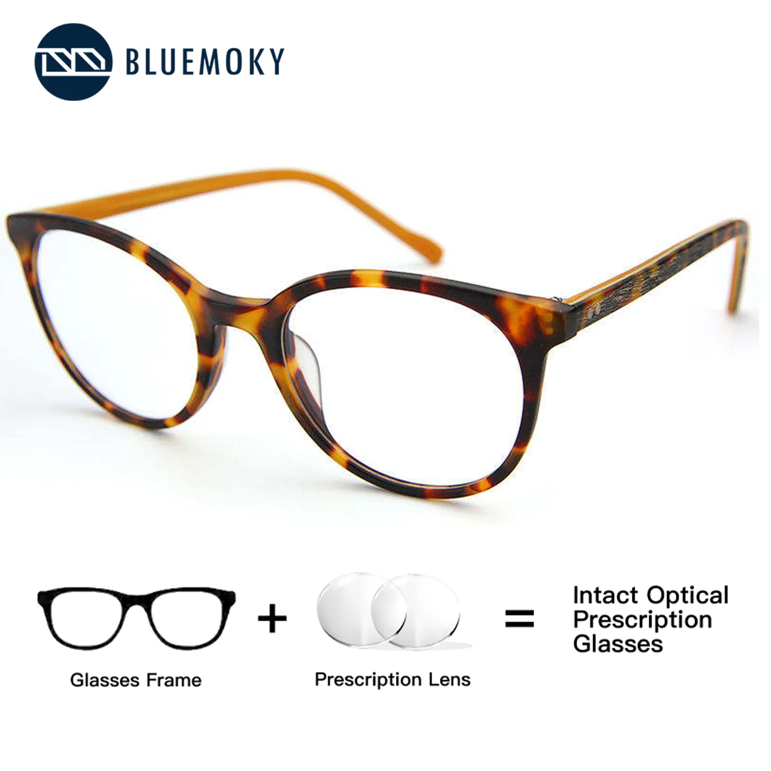 BLUEMOKY Leopard Print Handmade Acetate Round Prescription Glasses Custom, Women Photochromic Eyeglasses, Multifocal Myopia
BLUEMOKY Leopard Print Handmade Acetate Round Prescription Glasses Custom, Women Photochromic Eyeglasses, Multifocal Myopia