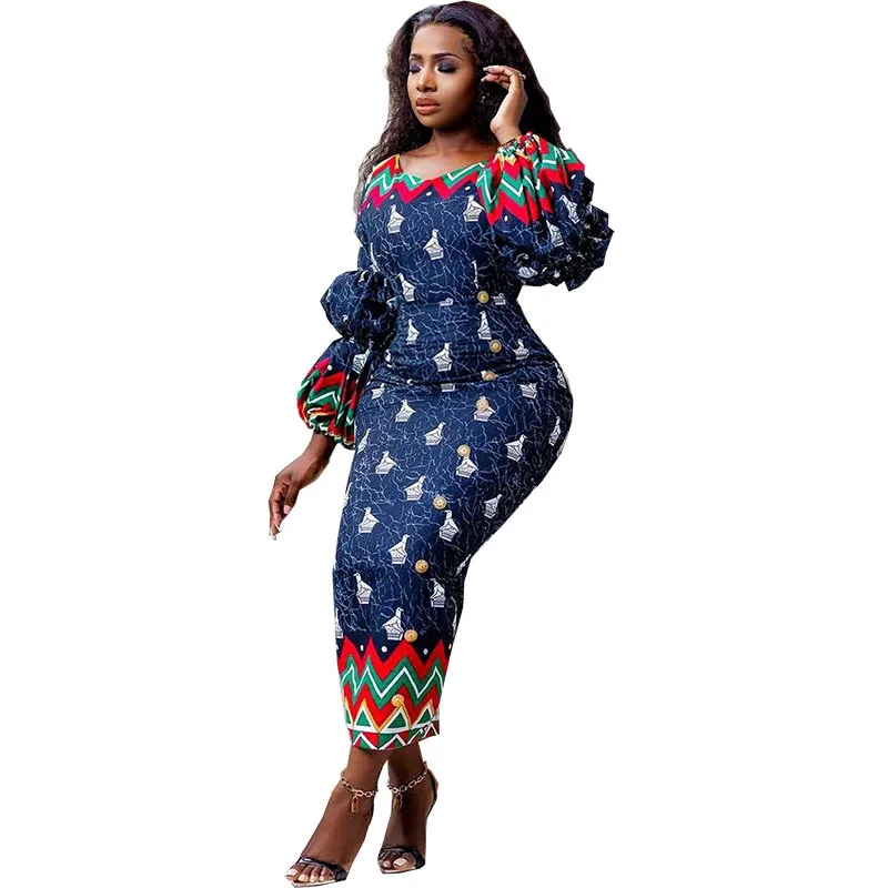 Fashion cross-border printing slim-fitting long dress lantern sleeve fashion dress temperament elegant and simple new hot sale
Fashion cross-border printing slim-fitting long dress lantern sleeve fashion dress temperament elegant and simple new hot sale