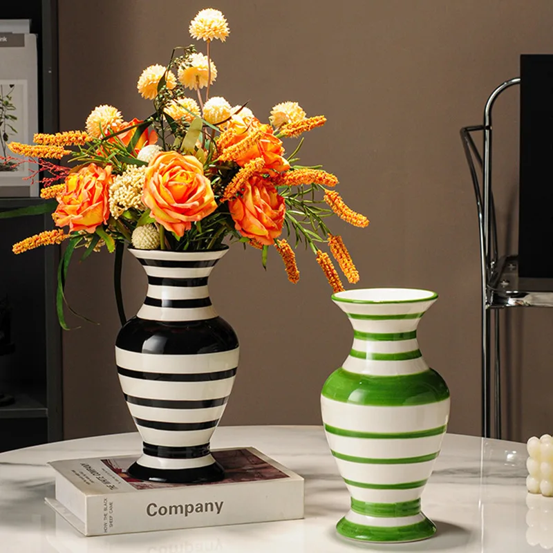 Nordic Hand-painted Striped Ceramic Vases Ceramic Ornaments Flowers Flower Arrangement Home Living Room Accessories Color Vases
Nordic Hand-painted Striped Ceramic Vases Ceramic Ornaments Flowers Flower Arrangement Home Living Room Accessories Color Vases