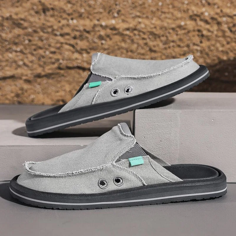 Men Half Slippers Anti-slip Men's Casual Canvas Shoes Lightweight Male Flat Slippers Breathable Fashion Slip on Flats Outdoor
Men Half Slippers Anti-slip Men's Casual Canvas Shoes Lightweight Male Flat Slippers Breathable Fashion Slip on Flats Outdoor