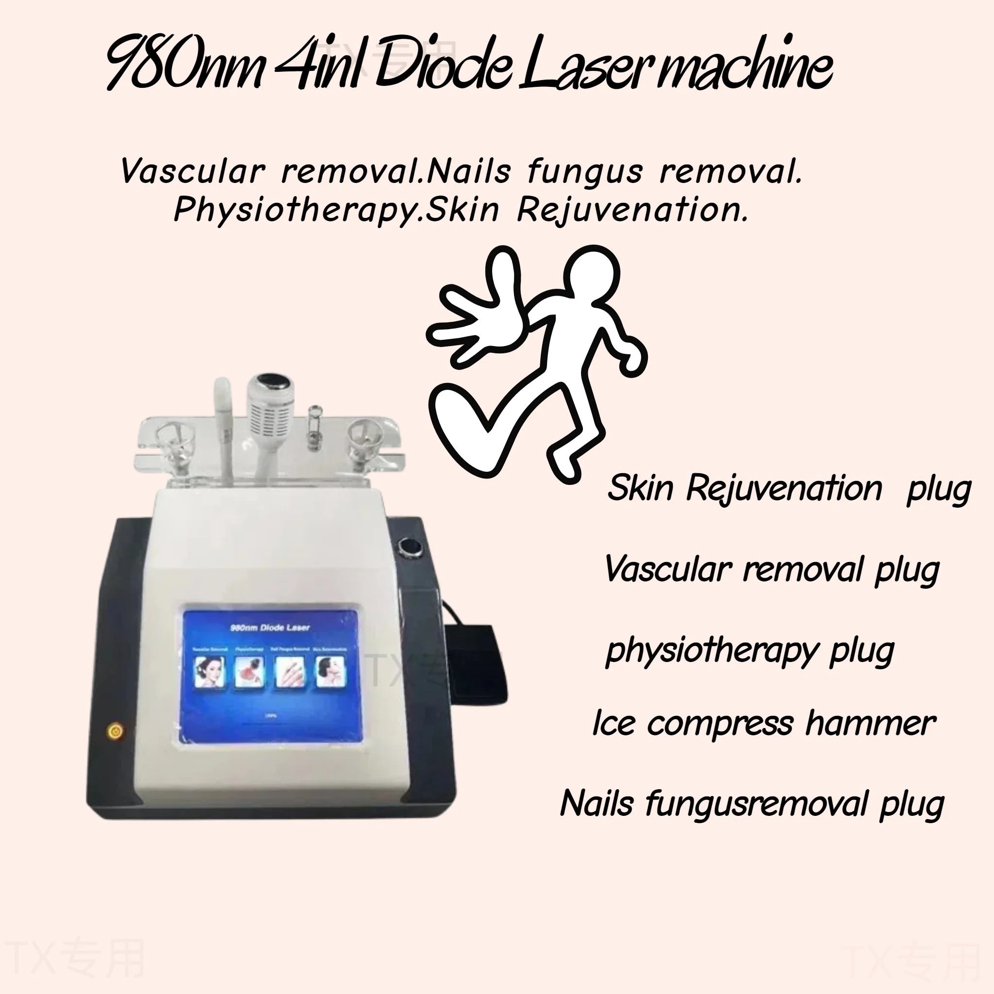 980Nm Laser Diode Vascular Spider Varicose Vein Removal Machine Treatment Fungi Physiotherapy For Nail Lipolisi Commercial Salon
980Nm Laser Diode Vascular Spider Varicose Vein Removal Machine Treatment Fungi Physiotherapy For Nail Lipolisi Commercial Salon