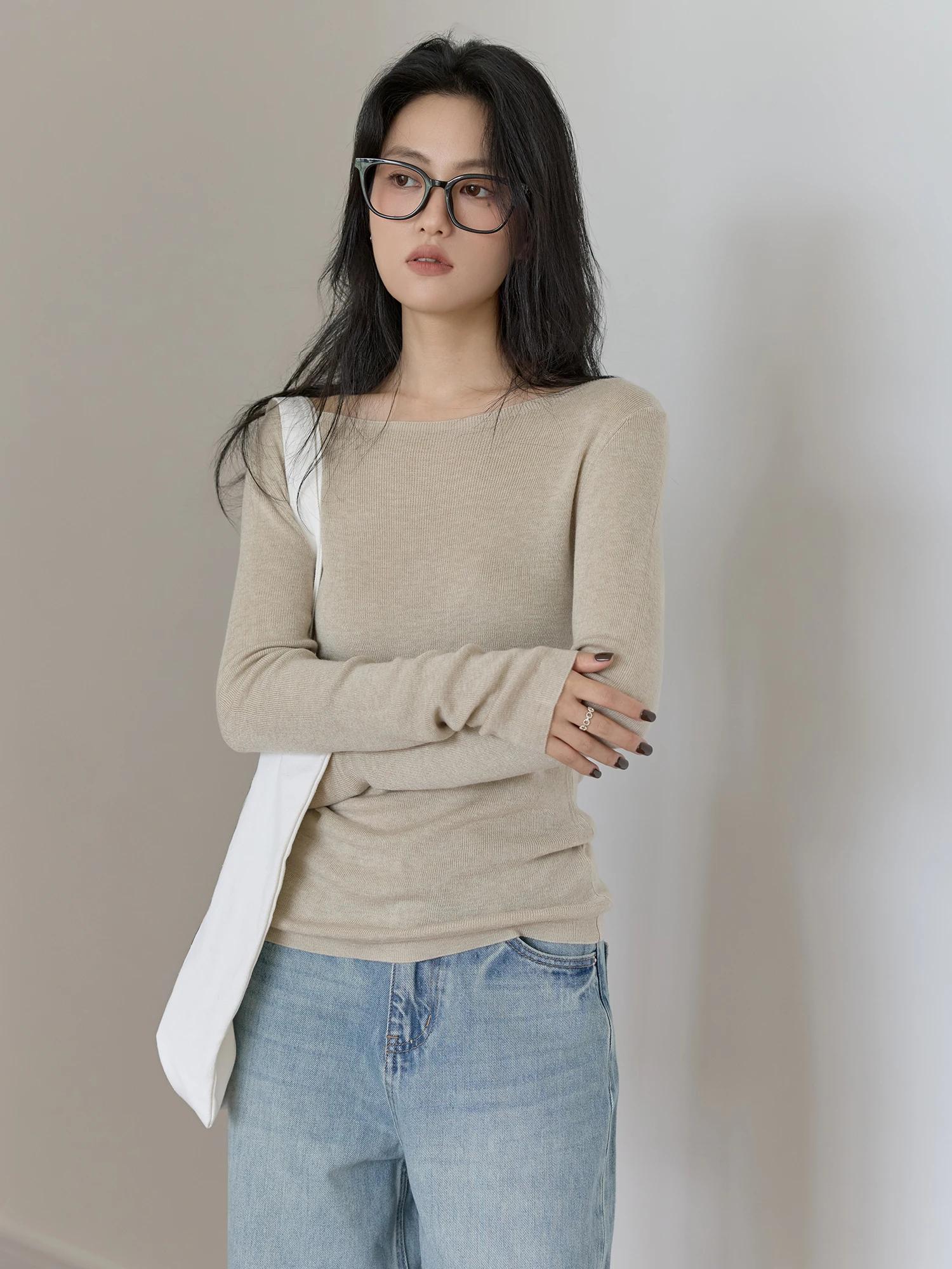 Ele Long Sve Base irt Women's Spring 2026 Early Spring Inner Wear Outer Wear Slim Fit One oulder Knitted Top
Ele Long Sve Base irt Women's Spring 2026 Early Spring Inner Wear Outer Wear Slim Fit One oulder Knitted Top
