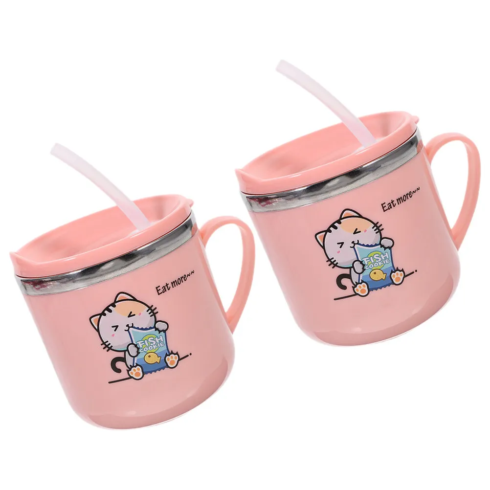 2pcs Stainless Steel Kids Straw Cup Adorable Cartoon Unbreakable Toddler Mug Leak-Proof Baby Water Cup With Scale Durable
2pcs Stainless Steel Kids Straw Cup Adorable Cartoon Unbreakable Toddler Mug Leak-Proof Baby Water Cup With Scale Durable