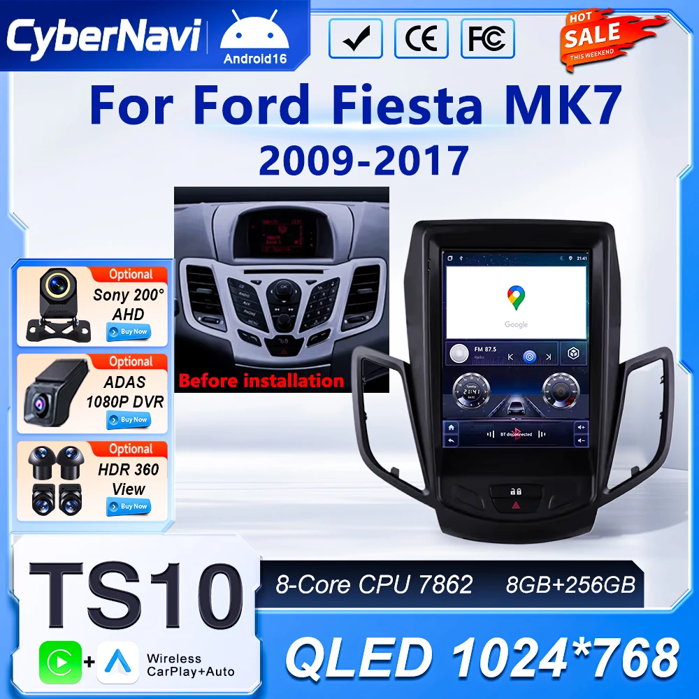 Автомобильная магнитола с Bluetooth, 9.7 дюймов, Android, для Ford Fiesta MK7 2009-2017, Carplay, мультимедийный видеоплеер, GPS-навигация, управление с руля.
Автомобильная магнитола с Bluetooth, 9.7 дюймов, Android, для Ford Fiesta MK7 2009-2017, Carplay, мультимедийный видеоплеер, GPS-навигация, управление с руля.