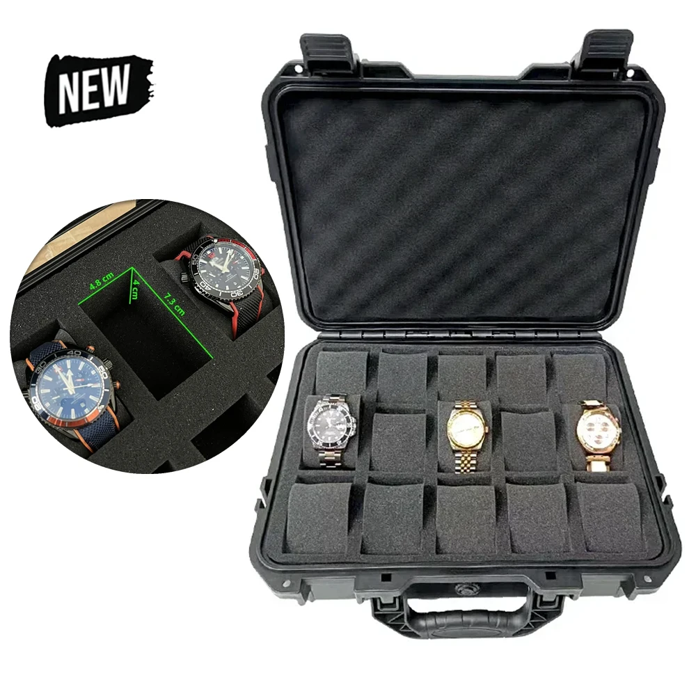 NEW 15 Slot Plastic Watch Case Portable Waterproof Watch Case Is Used To Store Watches Tool Box Watch Storage Box Hard Case
NEW 15 Slot Plastic Watch Case Portable Waterproof Watch Case Is Used To Store Watches Tool Box Watch Storage Box Hard Case