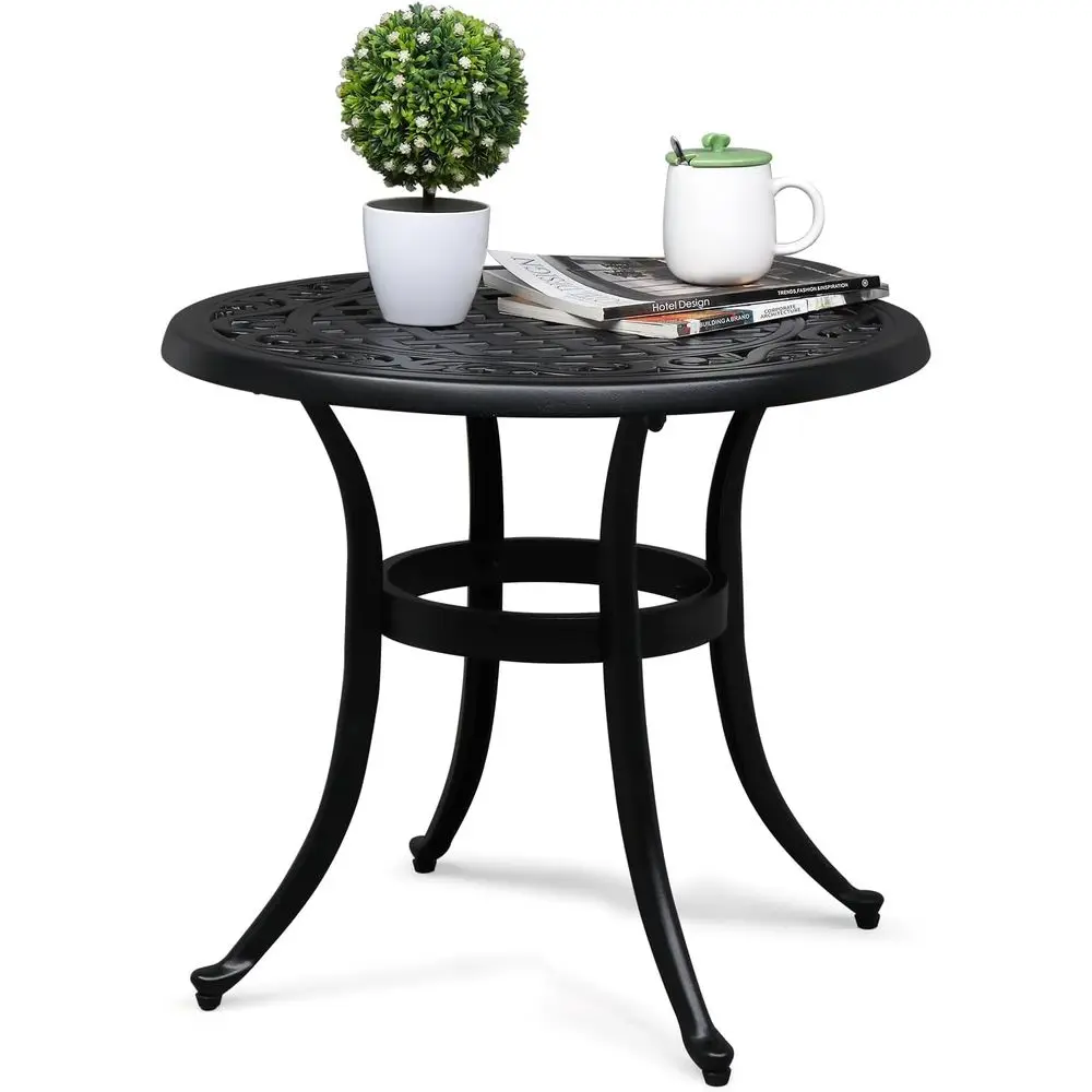 24-inch Weather-Resistant Round Outdoor Side Table for Patio, Porch, and Balcony (Black)
24-inch Weather-Resistant Round Outdoor Side Table for Patio, Porch, and Balcony (Black)