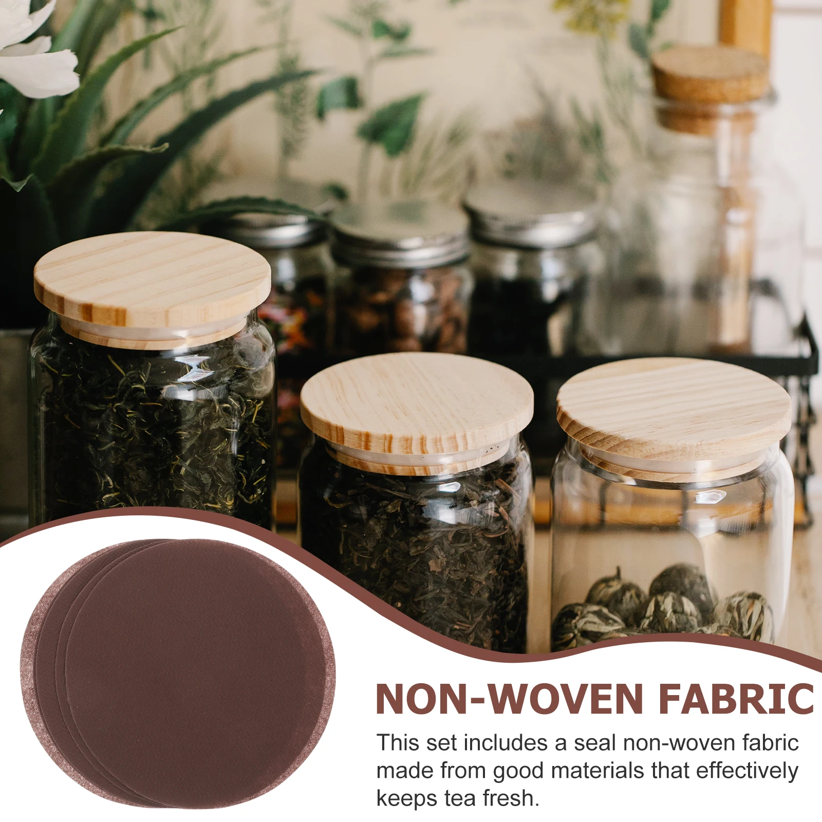1 set Tea Canister Jar Lid Sealing Material Brown Non-woven Fabric Seal Storage Jar Lid Sealing Material Glass Bottle Covers
1 set Tea Canister Jar Lid Sealing Material Brown Non-woven Fabric Seal Storage Jar Lid Sealing Material Glass Bottle Covers