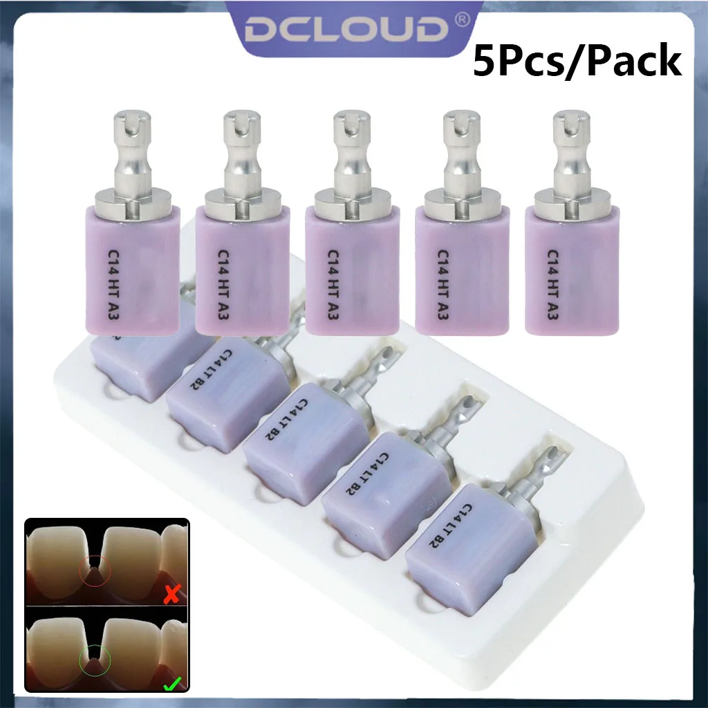 5Pcs/Pack Dental C14 Glass Ceramic Blocks Dentist Lab Lithium Disilicate LT/HT Dentistry Translucency Crown Material for CAD CAM
5Pcs/Pack Dental C14 Glass Ceramic Blocks Dentist Lab Lithium Disilicate LT/HT Dentistry Translucency Crown Material for CAD CAM
