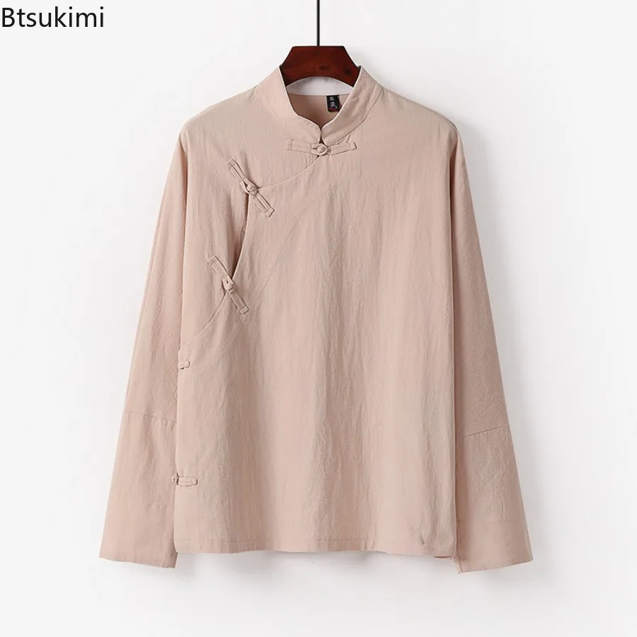 New 2025 Long Sleeved Hanfu Men's Cotton and Linen Stand-up Collar Buckle Top Chinese Retro Shirt Zen Tea Clothes Tai Chi Male
New 2025 Long Sleeved Hanfu Men's Cotton and Linen Stand-up Collar Buckle Top Chinese Retro Shirt Zen Tea Clothes Tai Chi Male