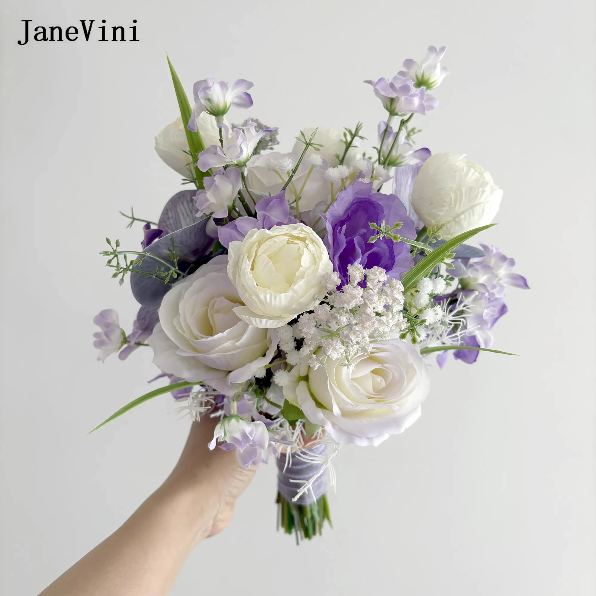 Элегантные фиолетово-белые искусственные свадебные букеты JaneVini, шелковые цветы, букет для подружки невесты, свадебные аксессуары ручной работы для невесты
Элегантные фиолетово-белые искусственные свадебные букеты JaneVini, шелковые цветы, букет для подружки невесты, свадебные аксессуары ручной работы для невесты