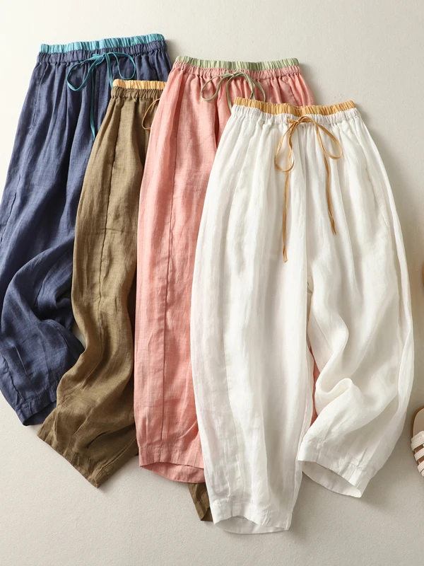 Artistic High Waist Harlan Pants Thin Loose Fit Slimming Casual Trousers Cotton Blend Comfortable Daily Wear Ladies' Pants
Artistic High Waist Harlan Pants Thin Loose Fit Slimming Casual Trousers Cotton Blend Comfortable Daily Wear Ladies' Pants