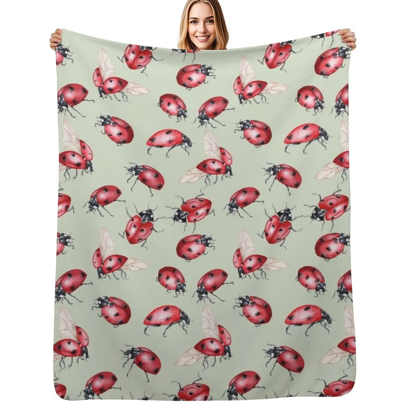 Watercolor ladybug repeating pattern -green Throw Blanket Camping Thermal Hairys Soft Plaid Blankets
Watercolor ladybug repeating pattern -green Throw Blanket Camping Thermal Hairys Soft Plaid Blankets