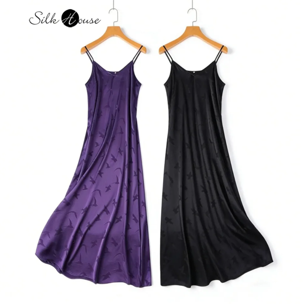 2026Women's Spring/Summer New 93%Natural Mulberry Silk Bird Jacquard Elastic Satin Light Luxury V-neck Adjustable Extended Dress
2026Women's Spring/Summer New 93%Natural Mulberry Silk Bird Jacquard Elastic Satin Light Luxury V-neck Adjustable Extended Dress