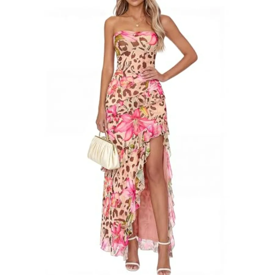 BTFBM Off The Shoulder Dresses for Women Summer 2026 Strapless Ruffle Slit Formal Wedding Guest Dress Cocktail Party
BTFBM Off The Shoulder Dresses for Women Summer 2026 Strapless Ruffle Slit Formal Wedding Guest Dress Cocktail Party