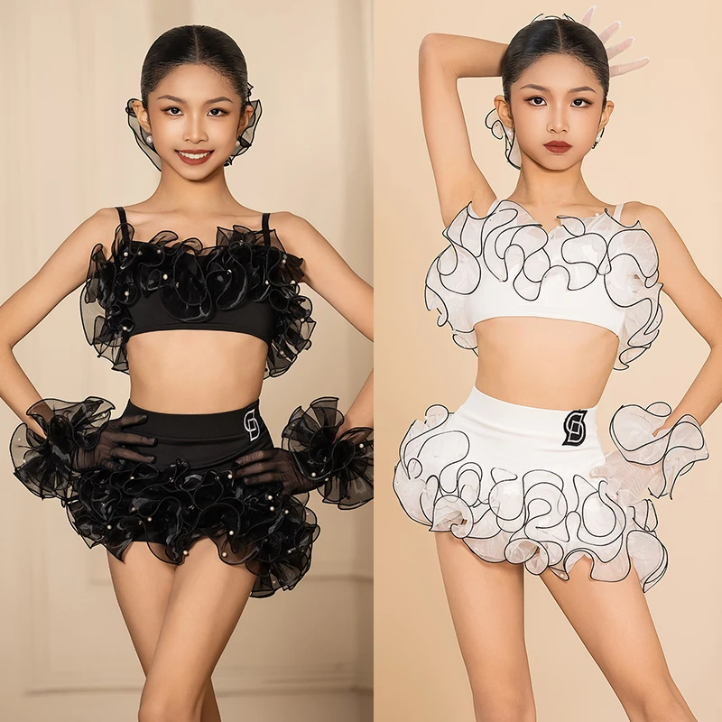 2025 Girls Latin Dance Performance Costume White Black Lace Outfits Cha Cha Rumba Samba Dance Dress Competition Clothing BL16038
2025 Girls Latin Dance Performance Costume White Black Lace Outfits Cha Cha Rumba Samba Dance Dress Competition Clothing BL16038