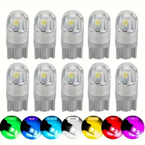 10PCS T10 2SMD LED Bulb W5W 3030 194 168 Parking Signal Interior Plate Day Light 12V