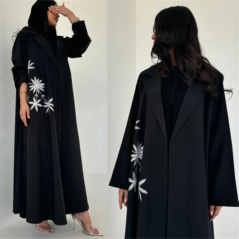 New Dubai Floral Embroidery Open Abaya Cardigan Elegant Loose Caftan Marocain Femme Kaftan 2025
New Dubai Floral Embroidery Open Abaya Cardigan Elegant Loose Caftan Marocain Femme Kaftan 2025