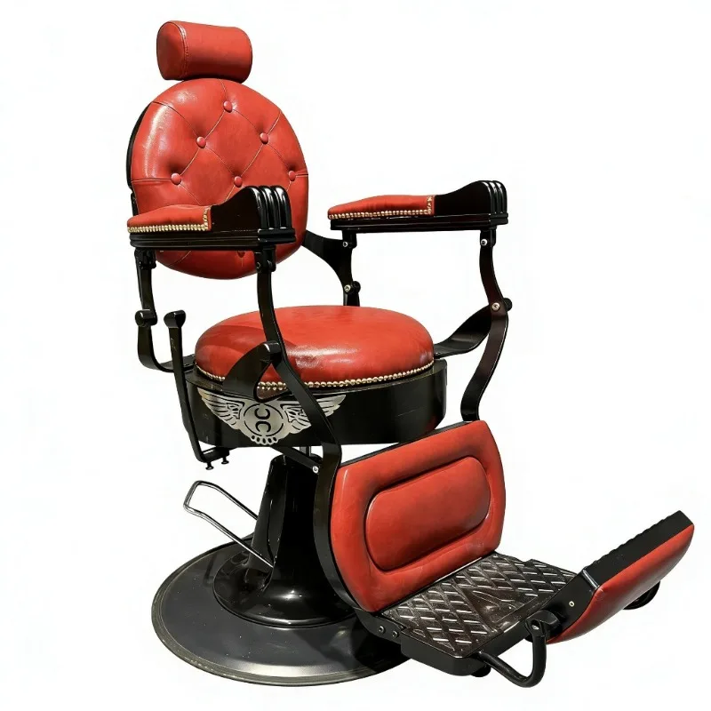 reclining men's large chair for haircutting, perming and dyeing, retro hair salon chair, lifting and rotating recliner
reclining men's large chair for haircutting, perming and dyeing, retro hair salon chair, lifting and rotating recliner