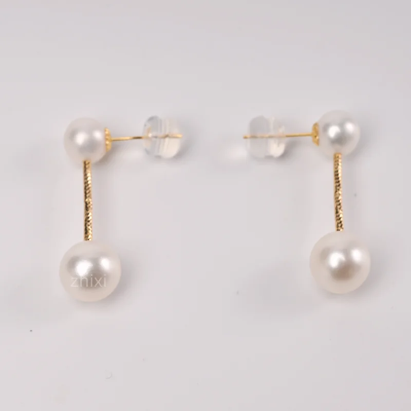 New 18K yellow Gold drop Earrings Fine Jewelry pure natural freshwater pearls roundau750 fashion party gift for women E1035
New 18K yellow Gold drop Earrings Fine Jewelry pure natural freshwater pearls roundau750 fashion party gift for women E1035
