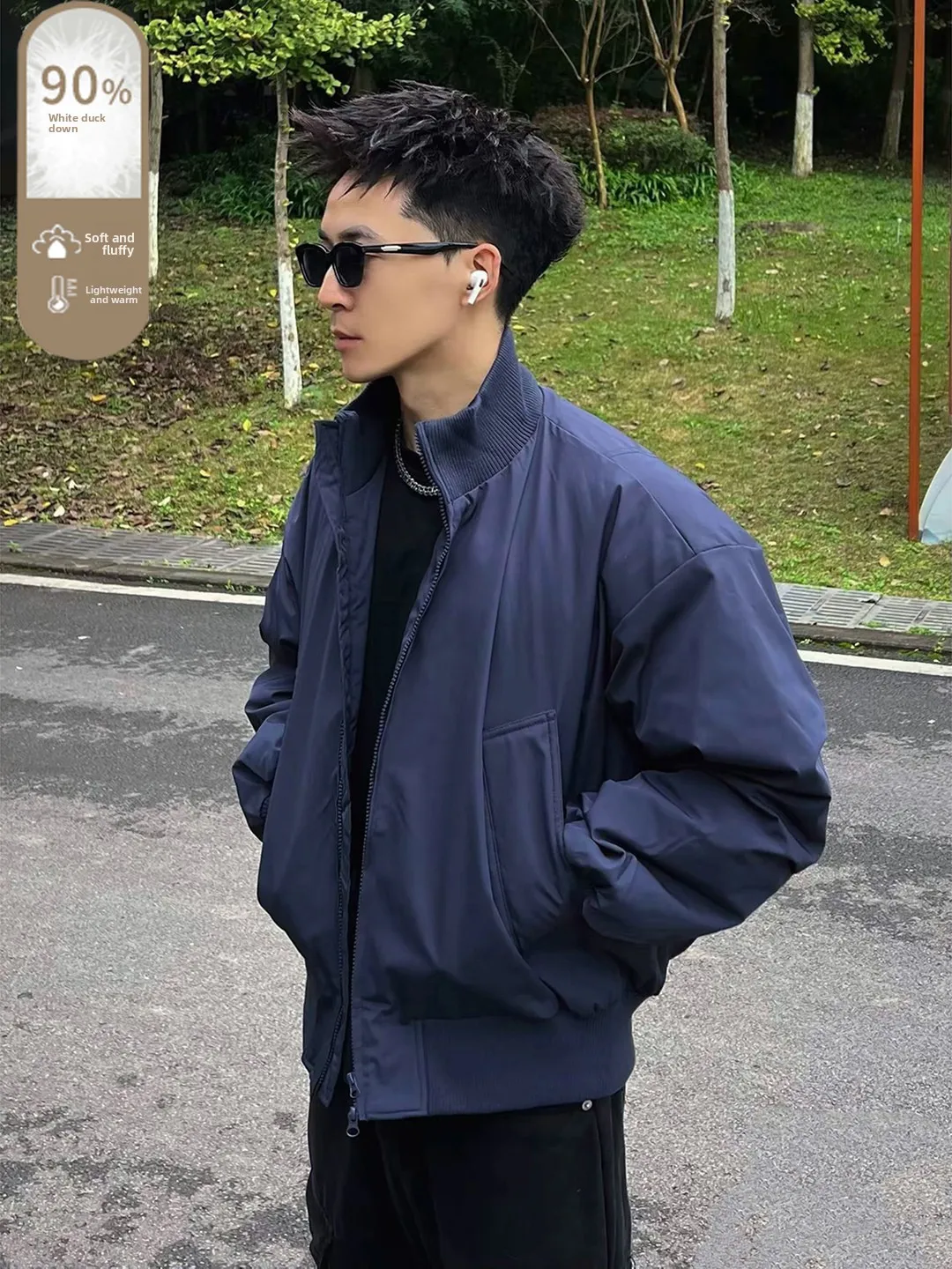 Lightweight ort Men's down Jaet Qing Blue White Du Feather Warmth Stand Collar Flight Coat Cotton Clothes for Winter
Lightweight ort Men's down Jaet Qing Blue White Du Feather Warmth Stand Collar Flight Coat Cotton Clothes for Winter