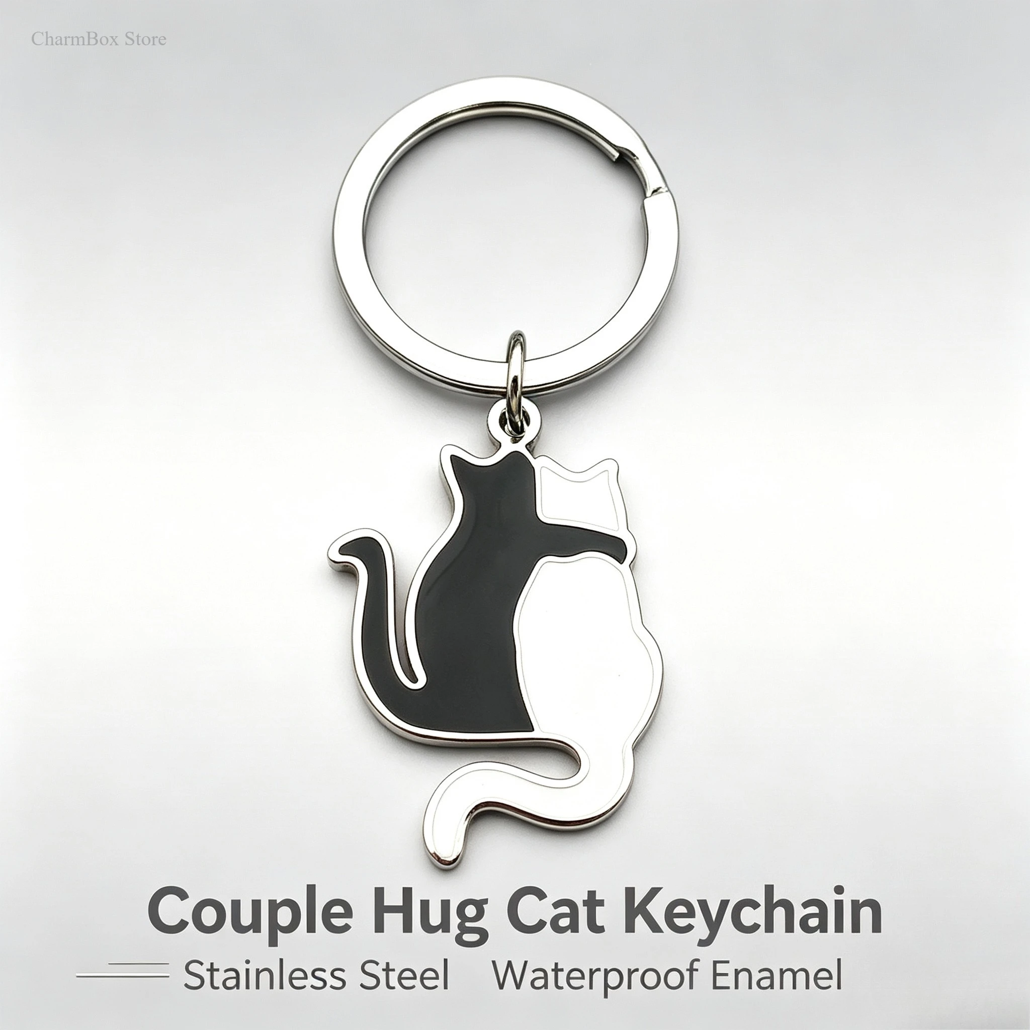 Black White Cat Couple Matching Accessory, Key Ring Pendant Keychain Charm Necklace Car Key DecorLovely Gift for Couples Friends
Black White Cat Couple Matching Accessory, Key Ring Pendant Keychain Charm Necklace Car Key DecorLovely Gift for Couples Friends