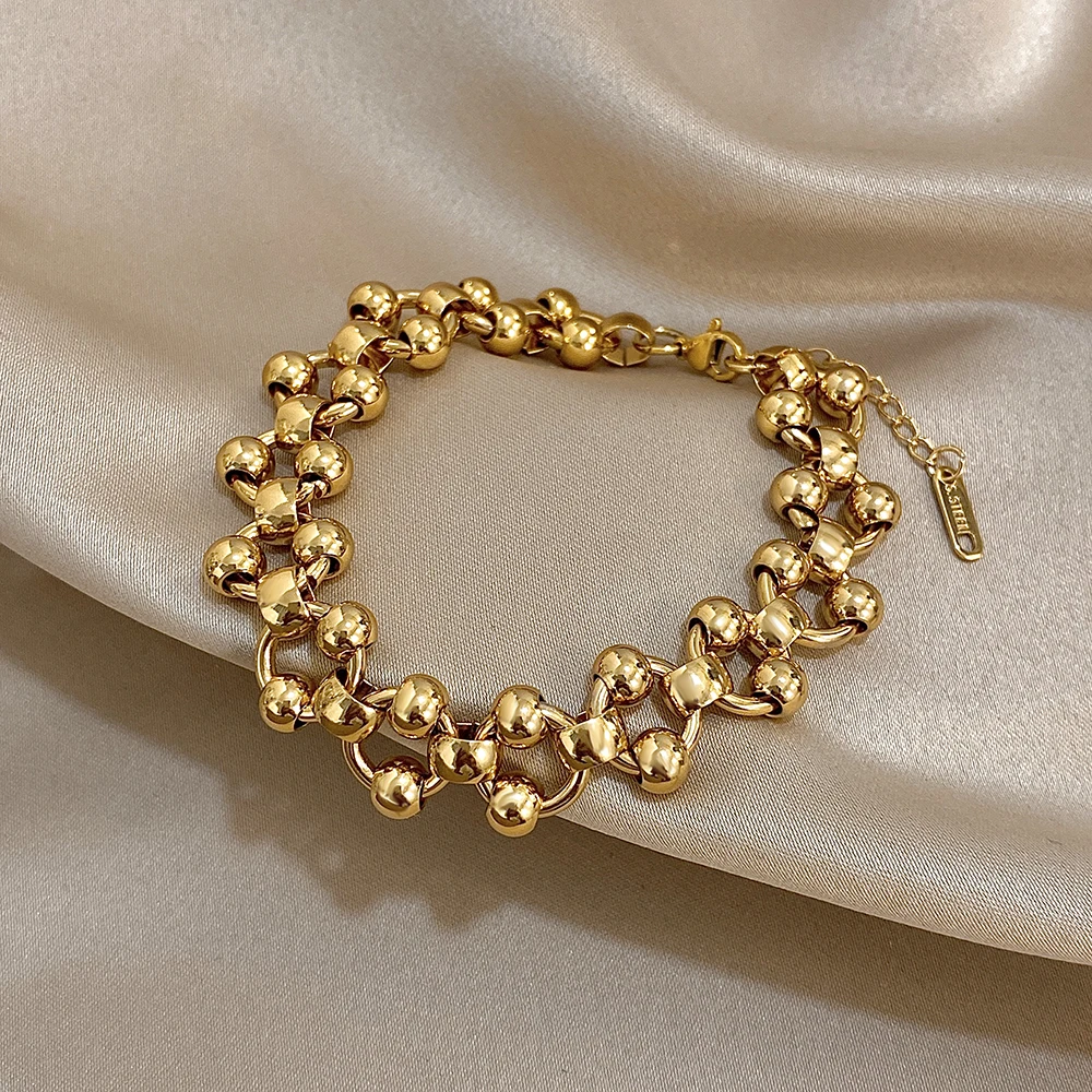 Freetry Classic Fashion Stainless Steel Bead Chain Bracelet for Women Waterproof Gold Color Chunky Charm Bracelet Jewelry Gift
Freetry Classic Fashion Stainless Steel Bead Chain Bracelet for Women Waterproof Gold Color Chunky Charm Bracelet Jewelry Gift